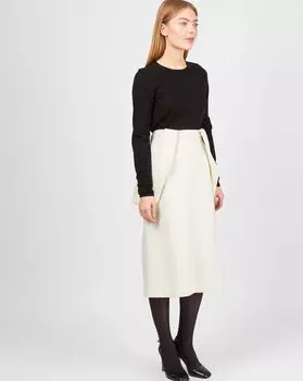 Юбка миди с бретелями L