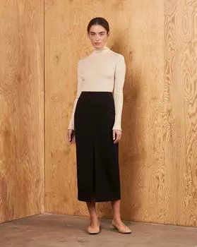 Юбка миди с глубоким разрезом L