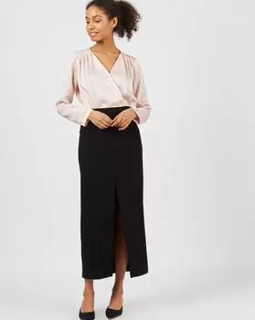 Юбка миди с глубоким разрезом XS