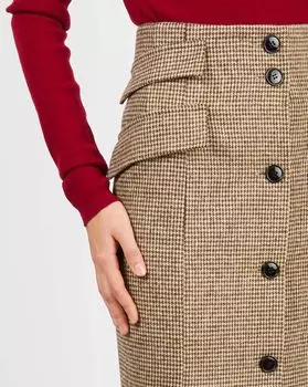 Юбка миди с клапанами M