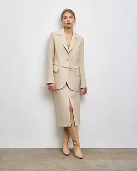 Юбка миди с разрезом спереди M