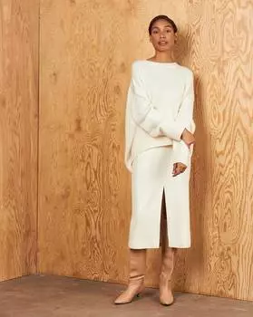 Юбка миди с разрезом