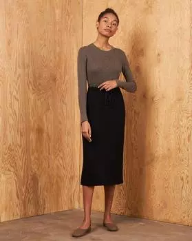 Юбка миди с завязками L