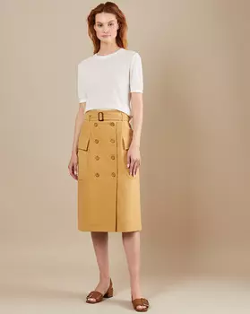 Юбка миди со съемным поясом L