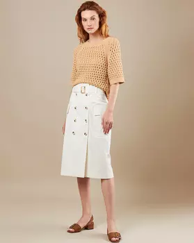 Юбка миди со съемным поясом S