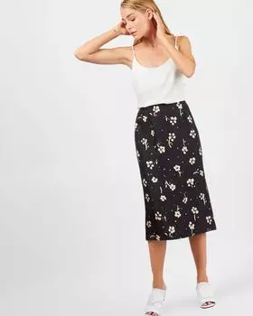 Юбка миди в цветок XS
