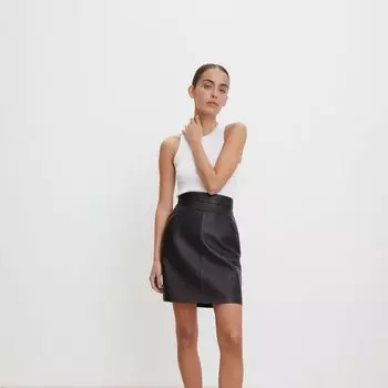 Юбка мини из кожи