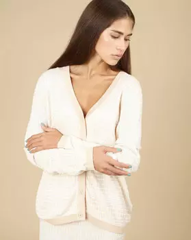 Кардиган трикотажный в клетку XS