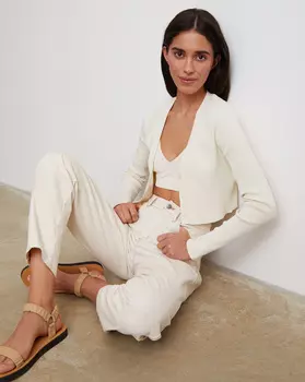 Кардиган укороченный в рубчик