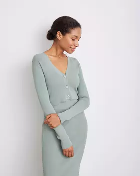 Кардиган укороченный в рубчик