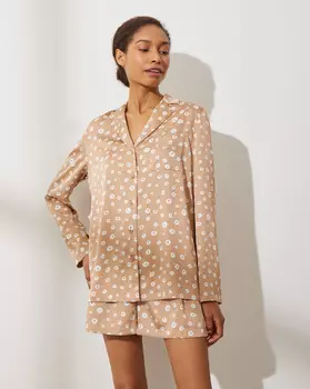 Комплект: Блуза на пуговицах с широкими шортами