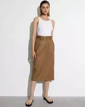 Юбка миди кожаная