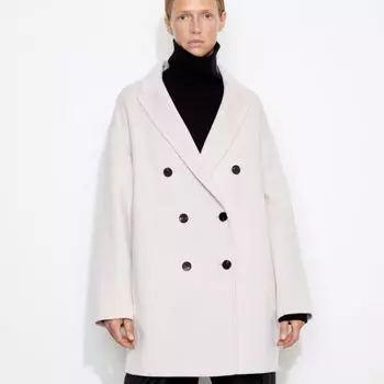 Укороченное двубортное пальто