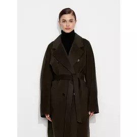 Пальто двубортное с поясом