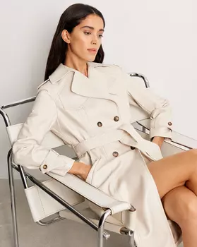 Пальто из искусственной кожи