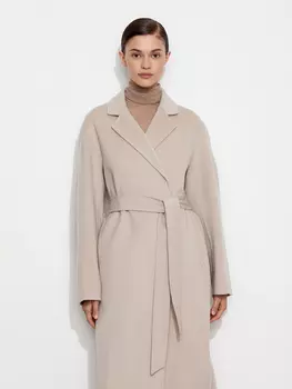 Пальто на запа́х с поясом