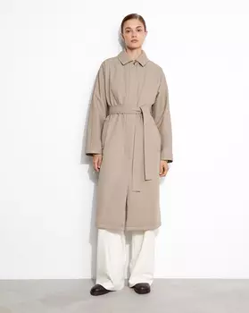 Пальто прямое с поясом