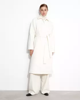 Пальто прямое с поясом