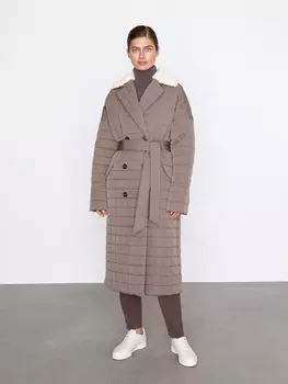 Пальто прямое со стежкой