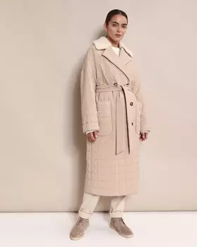 Пальто прямое со стежкой