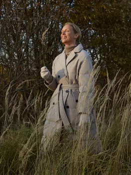 Пальто-пуховик из смесовой шерсти