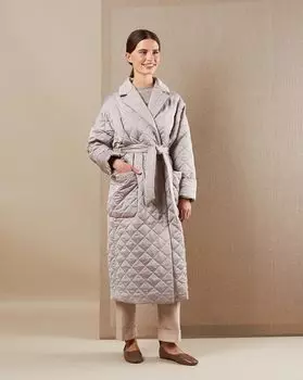 Пальто стёганое на поясе S