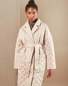 Пальто стёганое на поясе XXS