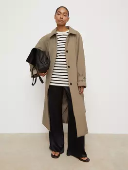 Пальто утепленное с поясом