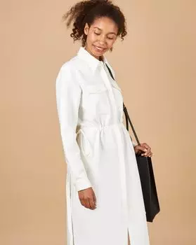 Платье из плотного хлопка с карманами S