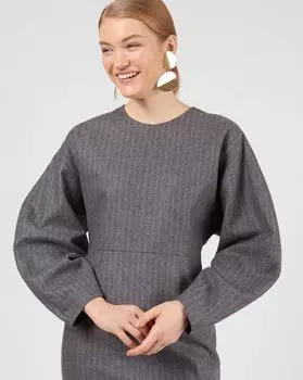 Платье миди из плотной шерсти XS