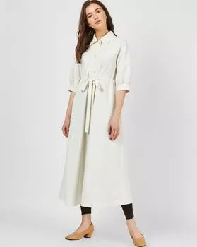 Платье миди на кулиске с объемными рукавами L