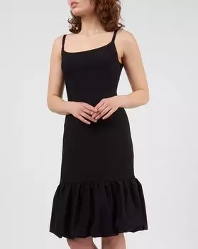 Платье миди с воланом по низу S