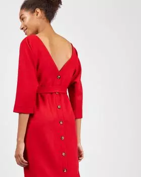 Платье миди с вырезом и пуговицами сзади L