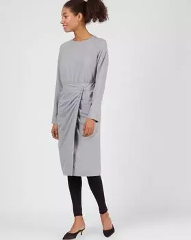 Платье миди с запахом на талии XS