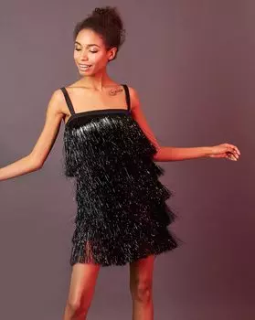 Платье мини из бахромы M