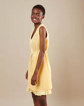 Платье мини на кулиске L