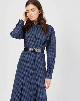 Платье на пуговицах в клетку XS