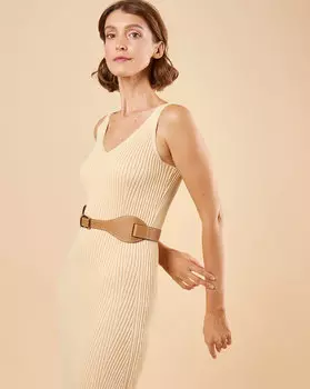 Платье на широких бретелях из трикотажа M