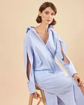 Платье-рубашка с разрезами на рукавах M