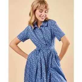 Платье-рубашка в цветочек XS