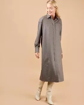 Платье-рубашка в клетку M