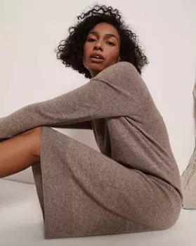 Платье с круглой горловиной из кашемира и шерсти