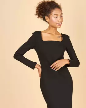 Платье с квадратным вырезом M