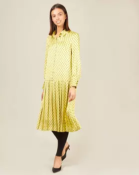 Платье с плиссированным низом в горох L