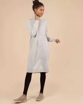 Платье с высоким воротником из 100% кашемира M