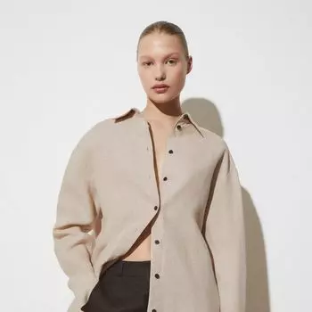 Рубашка льняная свободная