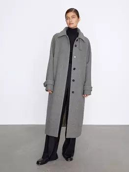 Прямое пальто из плотной шерсти