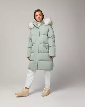 Пуховик прямой с мехом