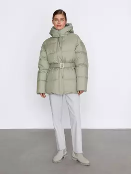 Пуховик стеганый на поясе