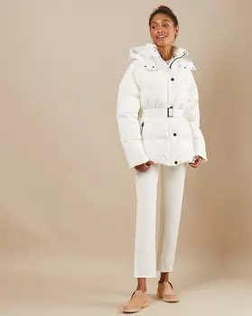 Пуховик стеганый на поясе S